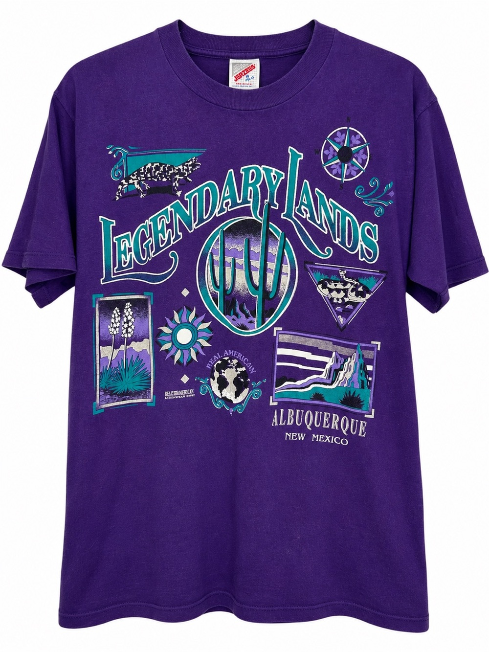 Vintage 1992 Jerzees Legendary Lands Albuquerque T Shirt M Purple Southwestern